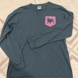Grey/pink UGA, long sleeve tee